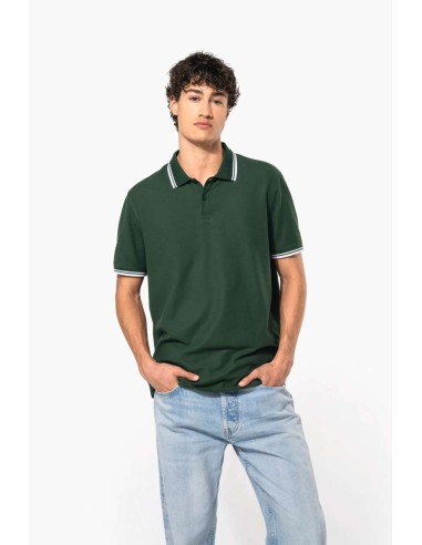 KAR-K272-MEN'S SHORT-SLEEVED POLOSHIRT WITH CONTRASTING PIPING